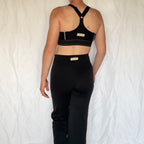 Yoga tights med lige ben og blomster detaljer